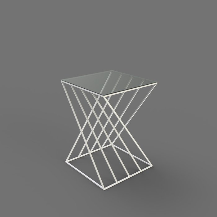 Журнальный столик "Adele" белый с зеркалом (450х550х550) Журнальный столик "Adele" белый с зеркалом (450х550х550)