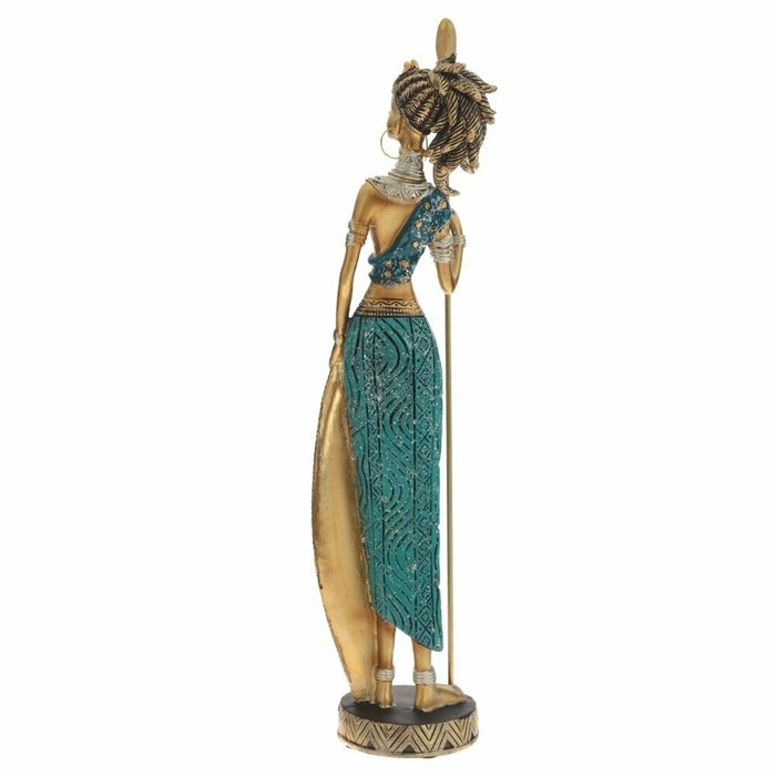 Фигура декоративная Африканка золотисто-голубого цвета - лучшие Фигуры и статуэтки в INMYROOM