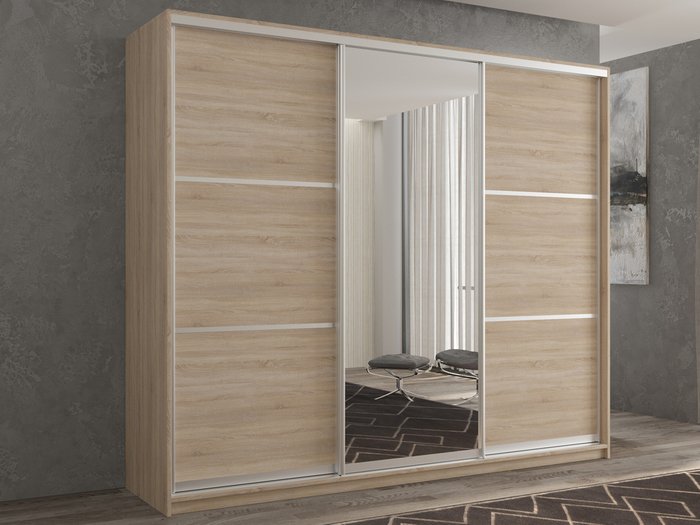 Шкаф-купе Кааппи-2 240 цвета Дуб сонома  - купить Шкафы-купе по цене 47190.0