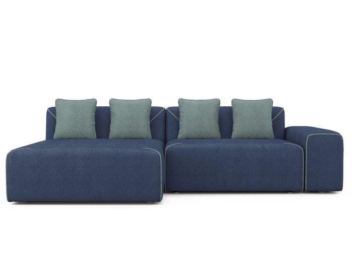 Угловой диван-кровать Portu синего цвета