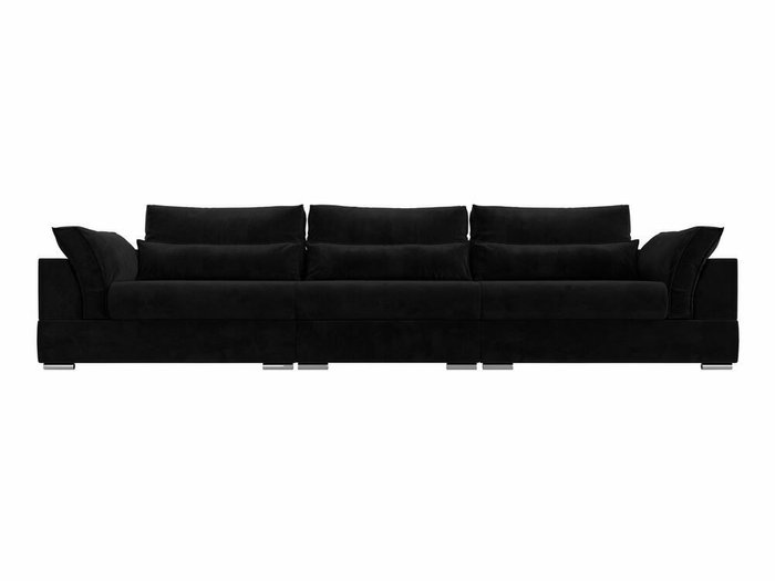 Прямой диван-кровать Пекин Long черного цвета - купить Прямые диваны по цене 101999.0