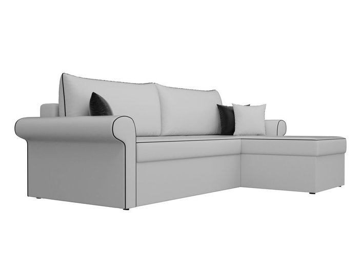 Угловой диван-кровать Милфорд белого цвета (экокожа) правый угол - лучшие Угловые диваны в INMYROOM
