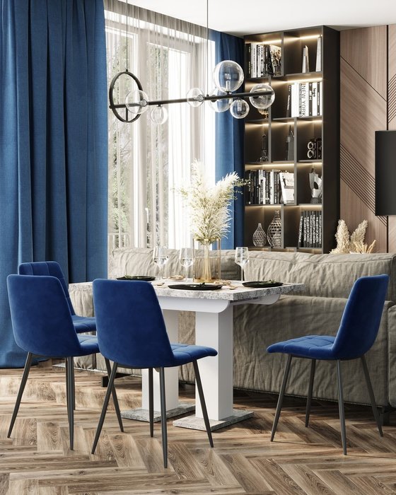 Стул Oliver темно-синего цвета - лучшие Обеденные стулья в INMYROOM