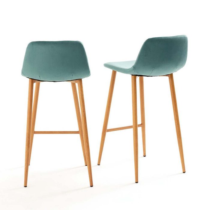 Комплект из двух барных стульев Lavergne бирюзового цвета - лучшие Барные стулья в INMYROOM