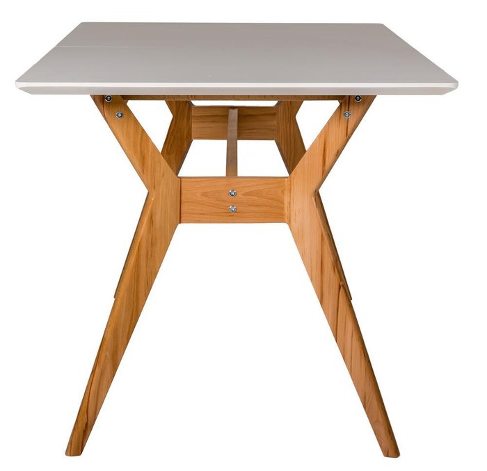 Раскладной обеденный стол Нарвик серо-бежевого цвета - лучшие Обеденные столы в INMYROOM