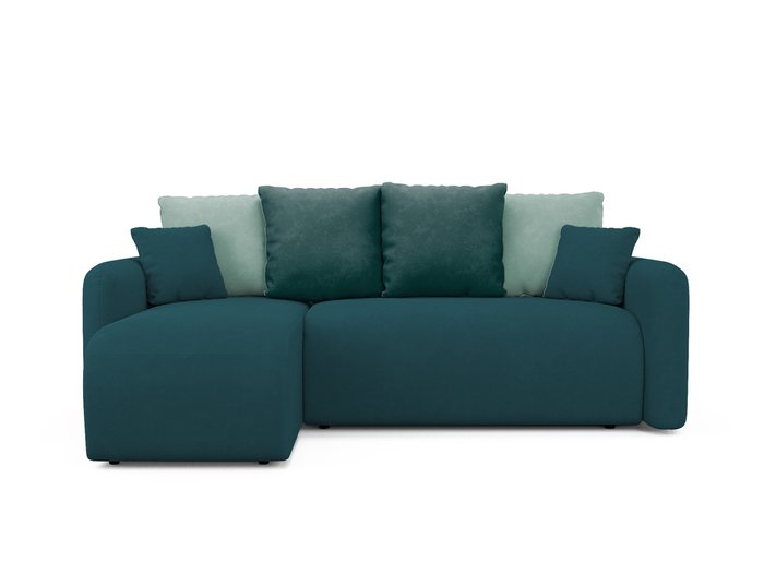 Угловой диван-кровать левый Arti сине-зеленого цвета