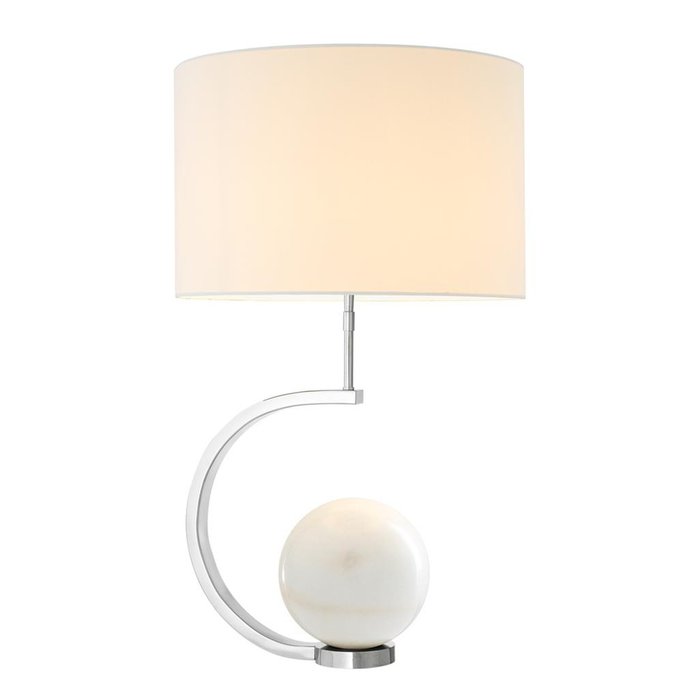 Настольная лампа Luigi nickel с бклым абажуром - купить Настольные лампы по цене 28030.0
