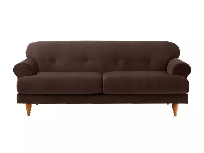 Диван Italia L коричневого цвета с бежевыми ножками  - купить Прямые диваны по цене 61830.0