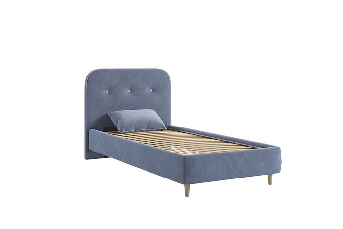 Кровать Лео 90х200 синего цвета без подъемного механизма - купить Кровати для спальни по цене 17490.0