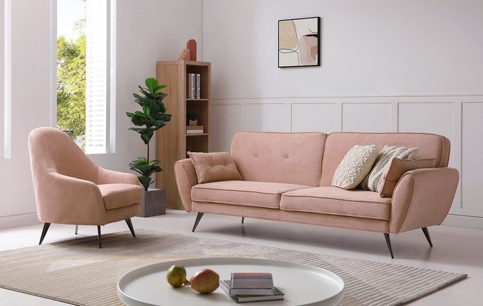 Диван-кровать Edinburgh розового цвета - купить Прямые диваны по цене 57771.0