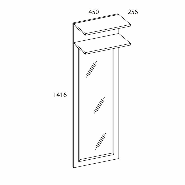 Настенное зеркало Oskar 45х141 бежевого цвета - лучшие Настенные зеркала в INMYROOM