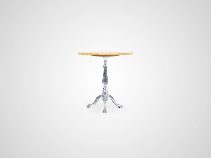 Ламповый столик на металлической ножке со столешницей из камня   - лучшие Кофейные столики в INMYROOM