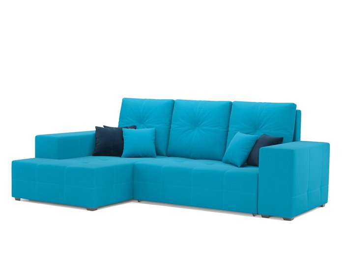 Угловой диван-кровать Монреаль светло-синего цвета левый угол