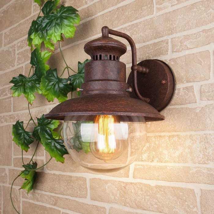 Уличный настенный светильник Talli D коричневого цвета