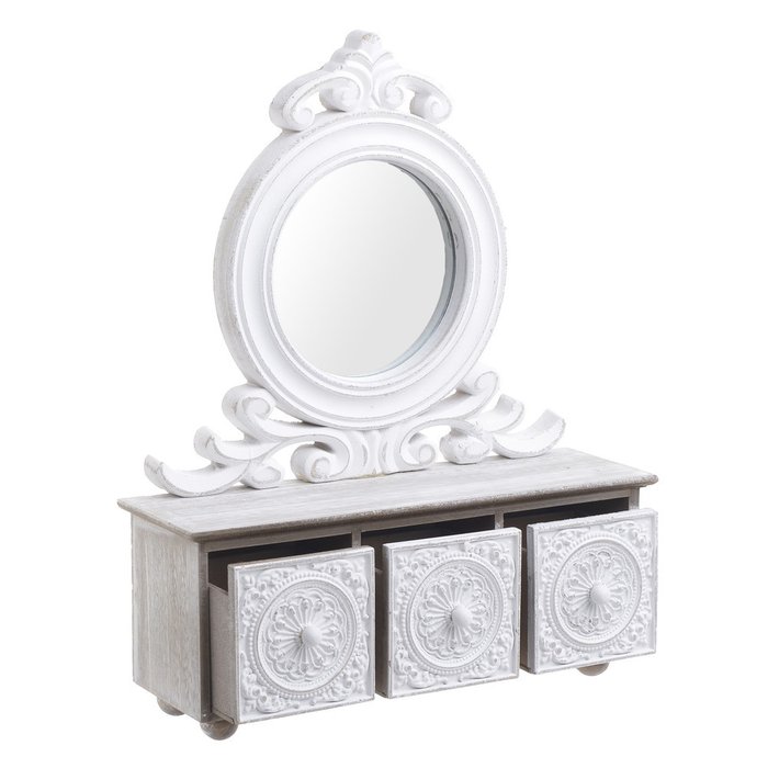 Шкатулка белого цвета с зеркалом - купить Шкатулки по цене 4840.0