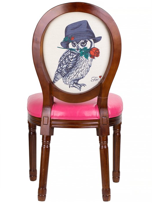 Стул Сова с розой розового цвета - лучшие Обеденные стулья в INMYROOM