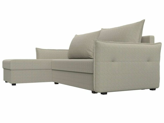 Угловой диван-кровать Лига 004 бежево-серого цвета угол левый - лучшие Угловые диваны в INMYROOM