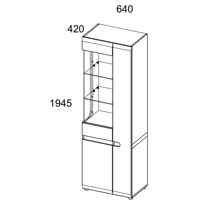 Шкаф с витриной Linate белого цвета - купить Шкафы витринные по цене 23499.0