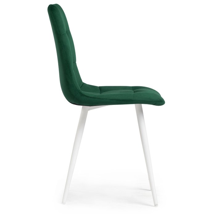 Стул Чилли зеленого цвета на белых ножках - лучшие Обеденные стулья в INMYROOM