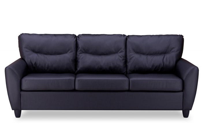 Прямой диван Наполи премиум черного цвета
