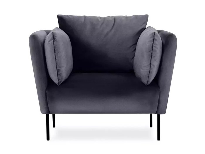 Кресло Copenhagen в обивке из велюра темно-серого цвета - купить Интерьерные кресла по цене 47880.0
