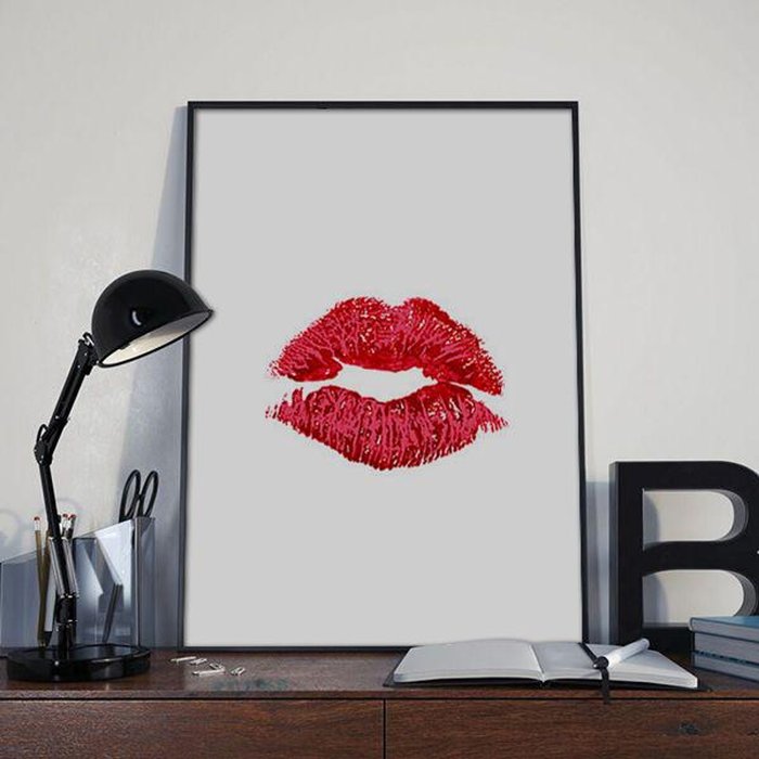 Постер "Kiss" А4 (красный) - купить Принты по цене 2000.0