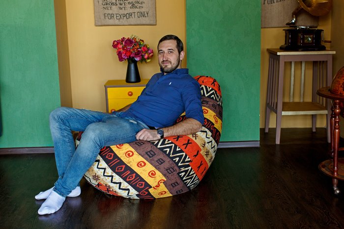 Кресло-мешок Груша XL Африка в обивке из жаккарда - лучшие Бескаркасная мебель в INMYROOM