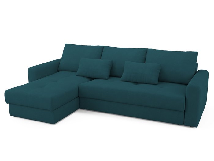 Угловой диван-кровать левый Ruiz сине-зеленого цвета - купить Угловые диваны по цене 90800.0
