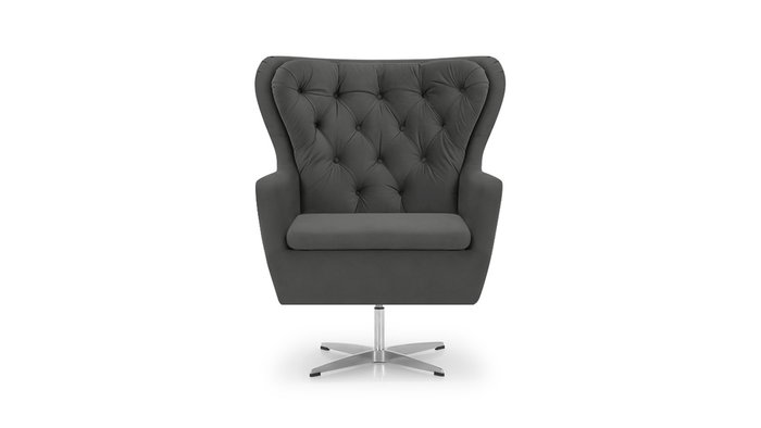 Кресло Дерби 2 темно-серого цвета - лучшие Интерьерные кресла в INMYROOM