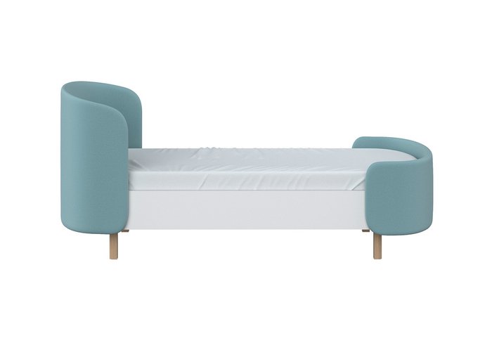 Кровать подростковая Kidi Soft 80х180 бело-бирюзового цвета - купить Одноярусные кроватки по цене 39900.0