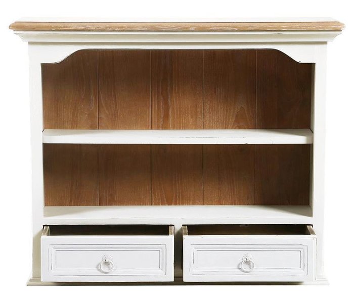 Навесной шкаф с двумя ящиками  Либерти белого цвета - купить Книжные шкафы по цене 75565.0