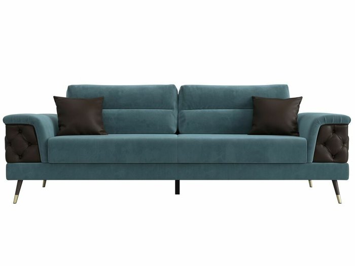  Прямой диван-кровать Лига 023 бирюзово-коричневого цвета - купить Прямые диваны по цене 69999.0