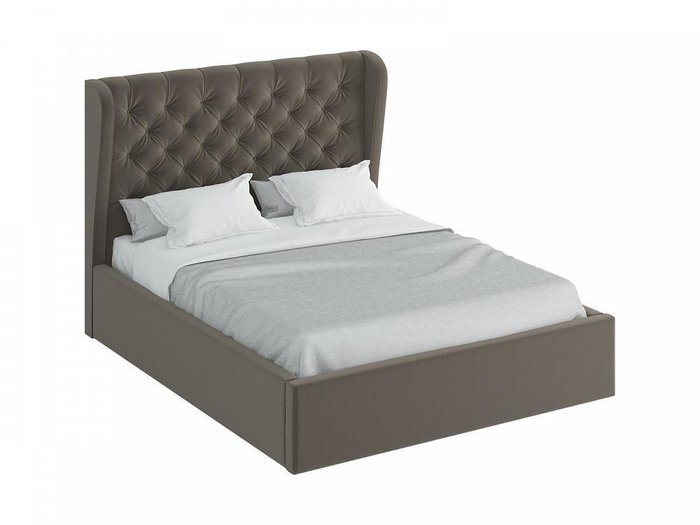 Кровать Jazz серо-коричневого цвета с подъемным механизмом 180х200