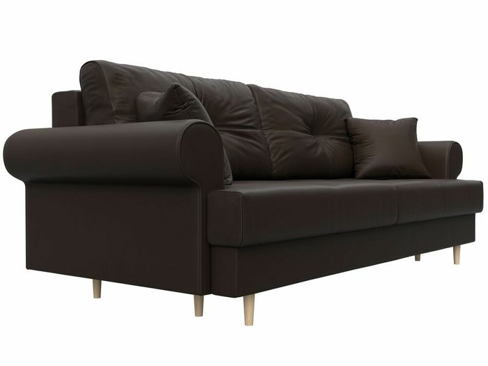 Диван-кровать Сплин темно-коричневого цвета (экокожа) - лучшие Прямые диваны в INMYROOM