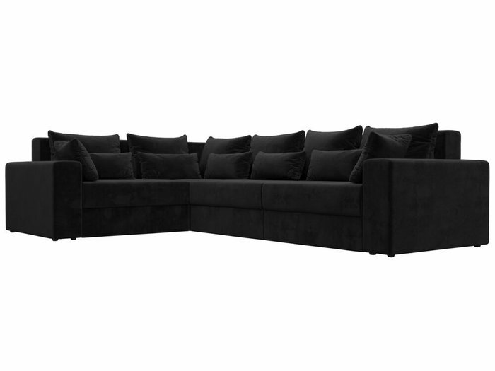 Угловой диван-кровать Майами Long черного цвета левый угол - лучшие Угловые диваны в INMYROOM