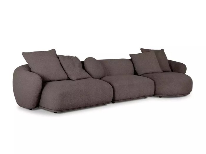Модульный диван Fabro серо-коричневого цвета правый - лучшие Прямые диваны в INMYROOM