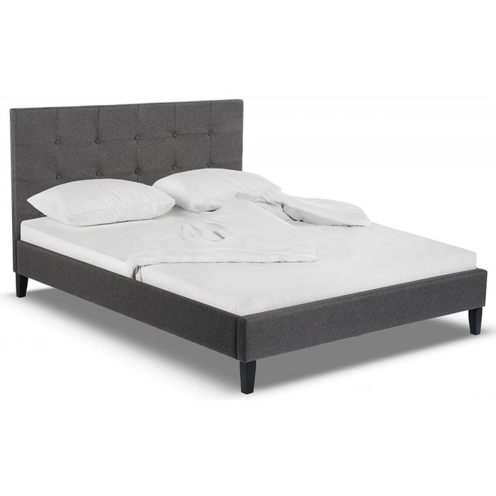Кровать двуспальная Violet 160х200 темно-серого цвета