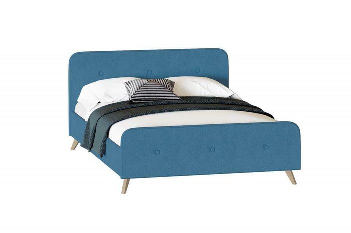 Кровать с подъемным механизмом Сиерра 160х200 синего цвета