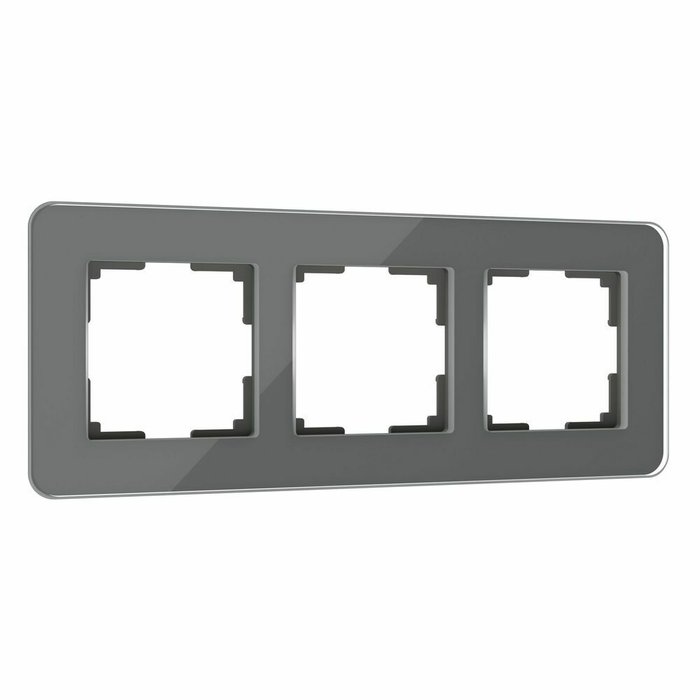 Рамка из стекла на 3 поста Elite графит W0032440 Рамка из стекла на 3 поста Elite графит W0032440