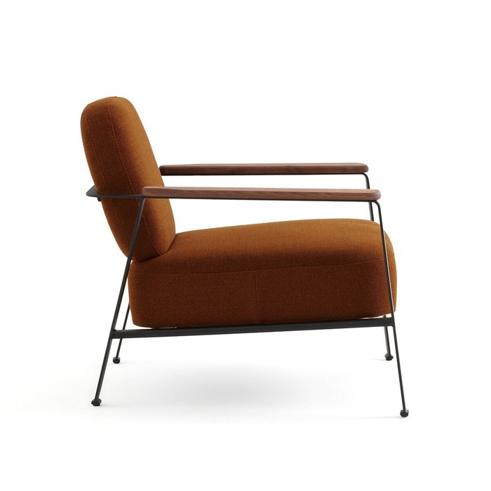 Кресло из плетеной ткани меланж Abraxas коричневого цвета - лучшие Интерьерные кресла в INMYROOM