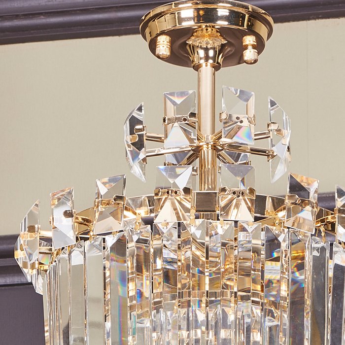 Потолочный светильник с подвесками из прозрачного стекла - лучшие Потолочные люстры в INMYROOM