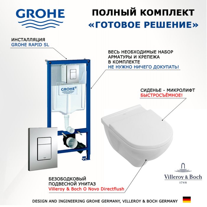 Комплект 3 в 1 инсталляция Rapid SL