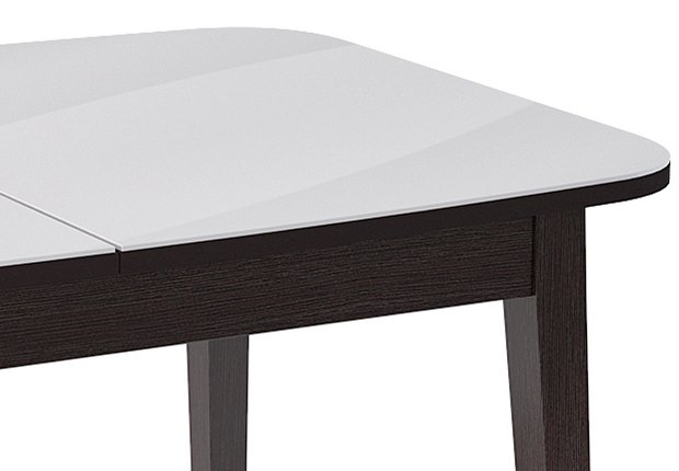Раздвижной обеденный стол 1200М бело-коричневого цвета - лучшие Обеденные столы в INMYROOM