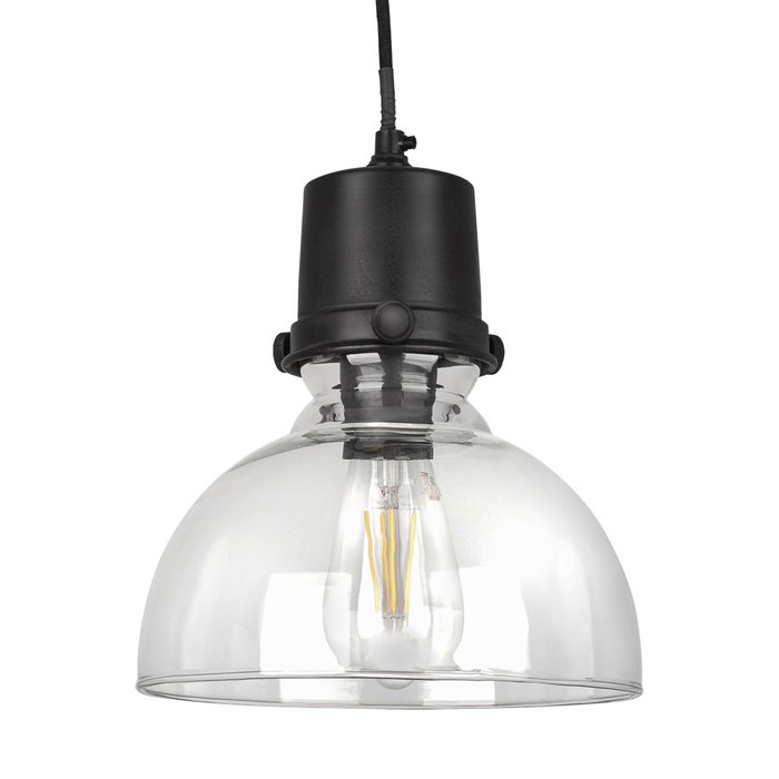 Подвесной светильник черного цвета с прозрачным плафоном - купить Подвесные светильники по цене 22000.0
