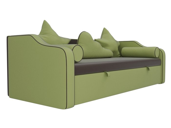 Прямой диван-кровать Рико светло-зеленого цвета (экокожа) - лучшие Прямые диваны в INMYROOM