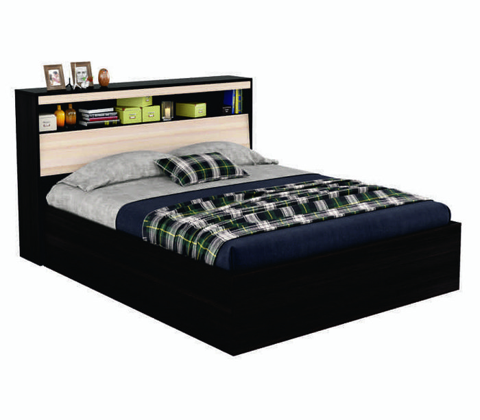 Кровать Виктория 160х200 цвета венге с откидным блоком 
