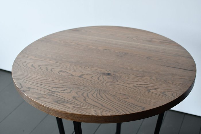 Обеденный стол Slab Round черно-коричневого цвета - купить Обеденные столы по цене 41000.0