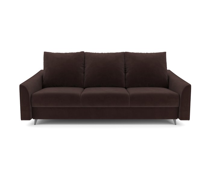 Прямой диван-кровать Уэльс темно-коричневого цвета - купить Прямые диваны по цене 41790.0
