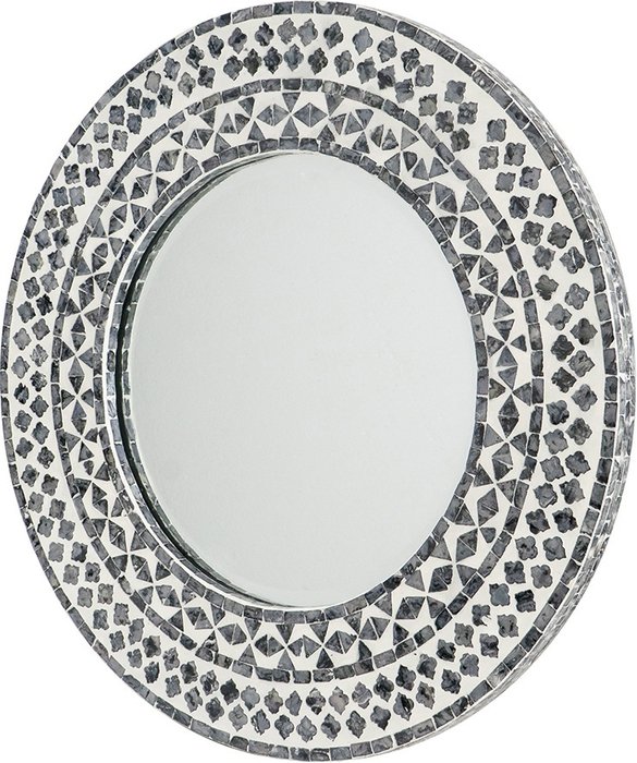 Зеркало настенное с отделкой раковинами устриц серого цвета - лучшие Настенные зеркала в INMYROOM