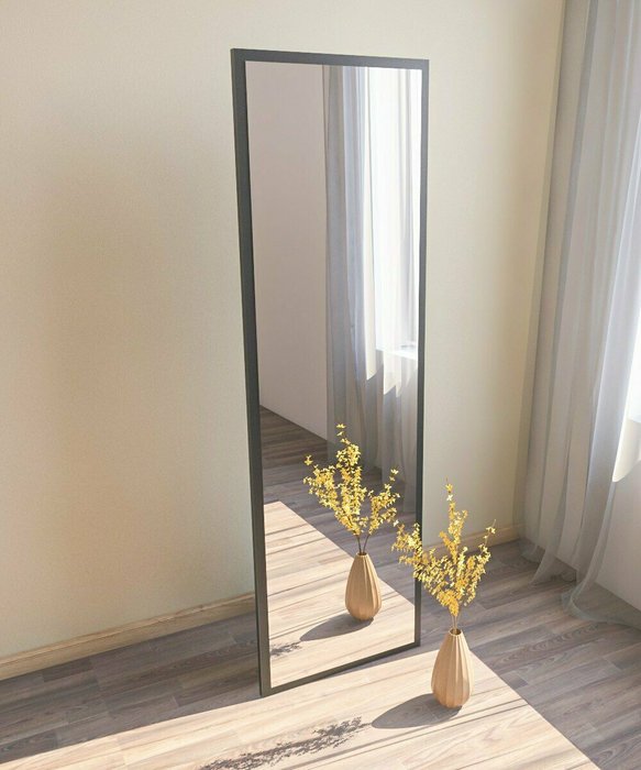 Настенное зеркало Decor 50х160 в раме черного цвета - купить Настенные зеркала по цене 34297.0